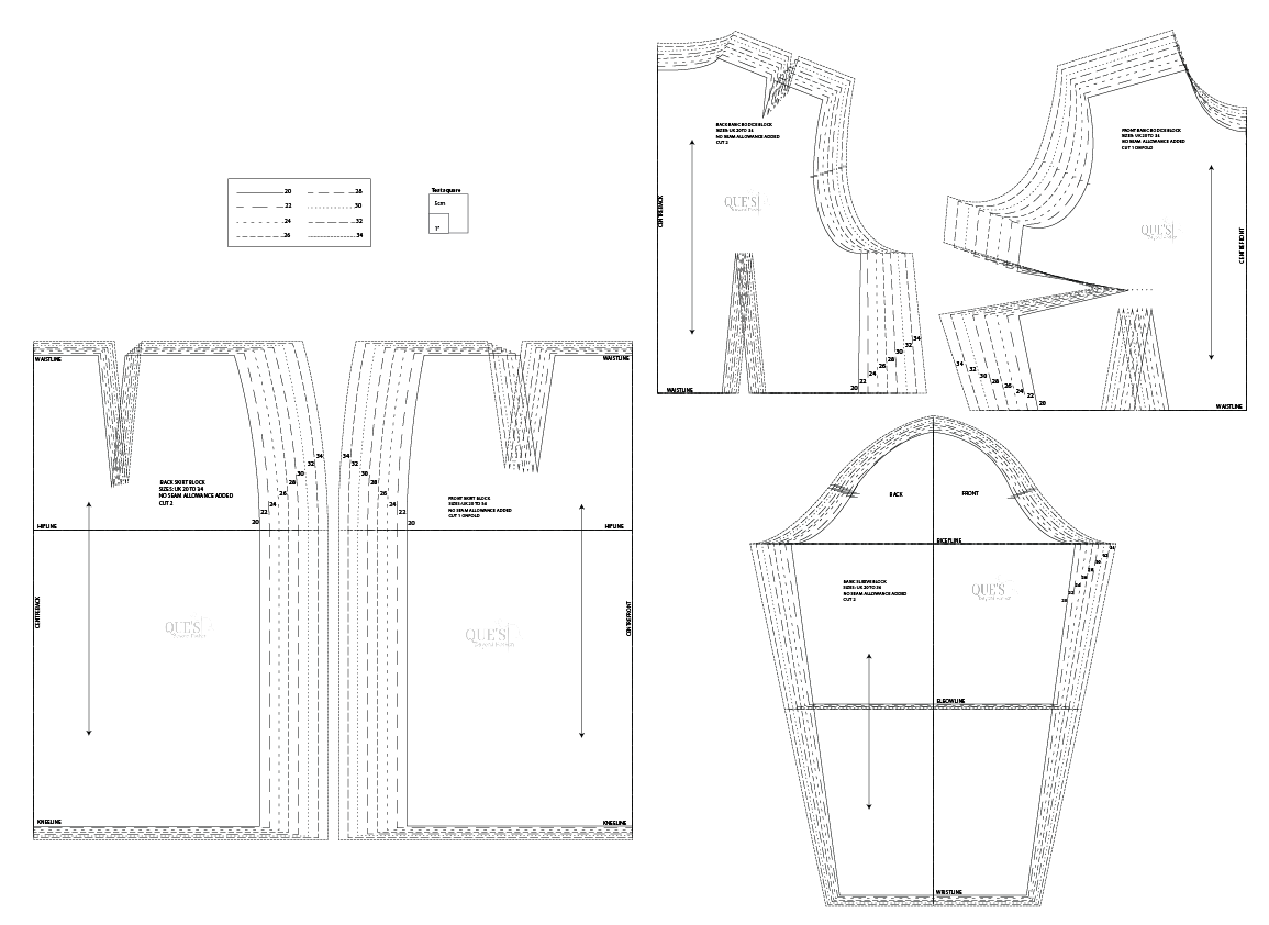 Women Basic Bodice Pattern: Sizes 6 to 36 (Slopper Block)