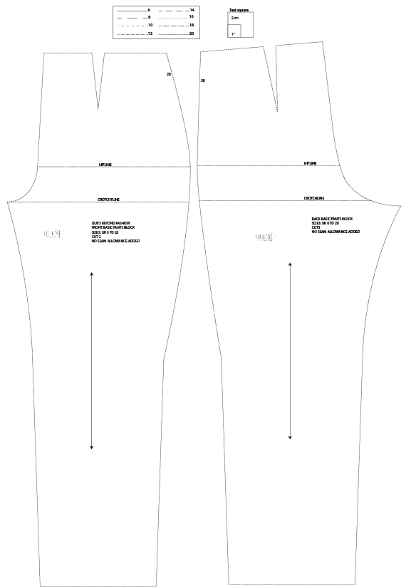 Basic Pattern Set - Basic Dress and Basic Pants: Size 6 to 36 (Sloper Blocks)