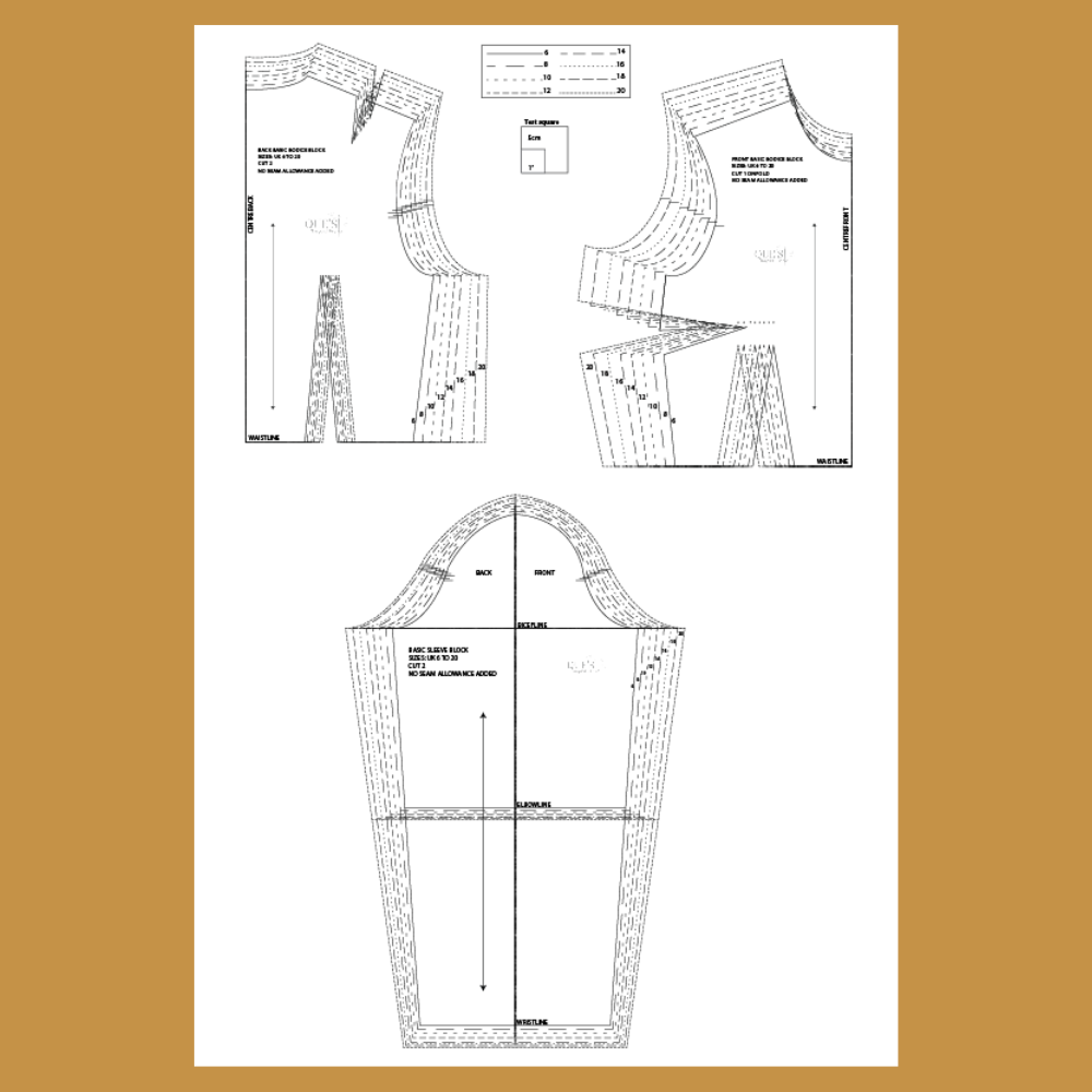 Women Basic Bodice Pattern: Sizes 6 to 36 (Slopper Block)